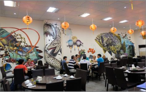 夏邑海鲜餐厅墙体彩绘